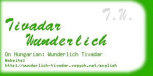 tivadar wunderlich business card